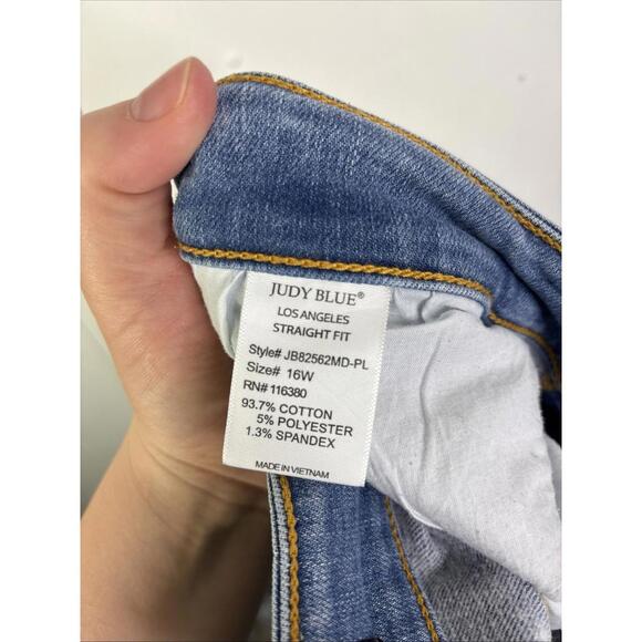 Judy Blue Jeans Womens 16W Straight Fit Light Wash Modest Stretch Office Casual - Picture 7 of 8